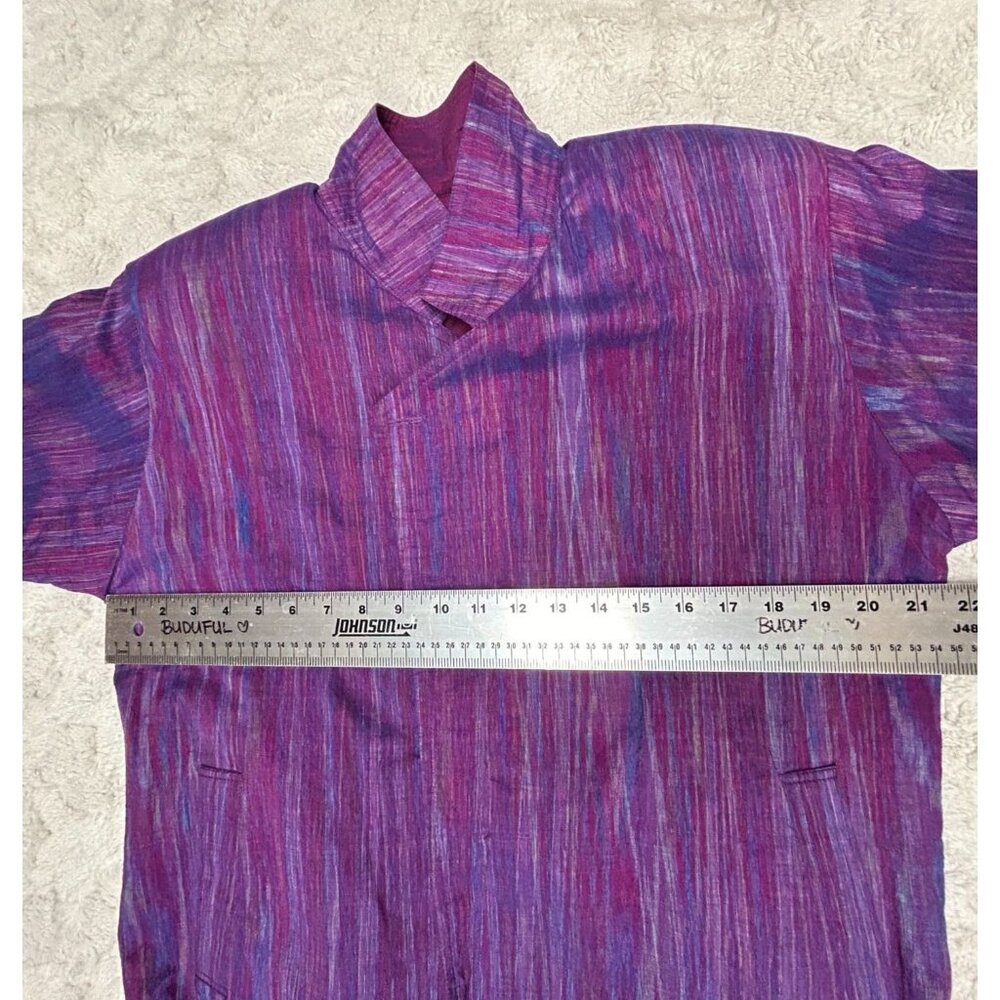 Vintage The Pilot Collection Hand Woven Cotton Reversible Jacket Small Purple - Picture 8 of 11